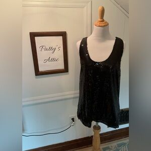 ❤️ Fun Black Sequin Tank Top